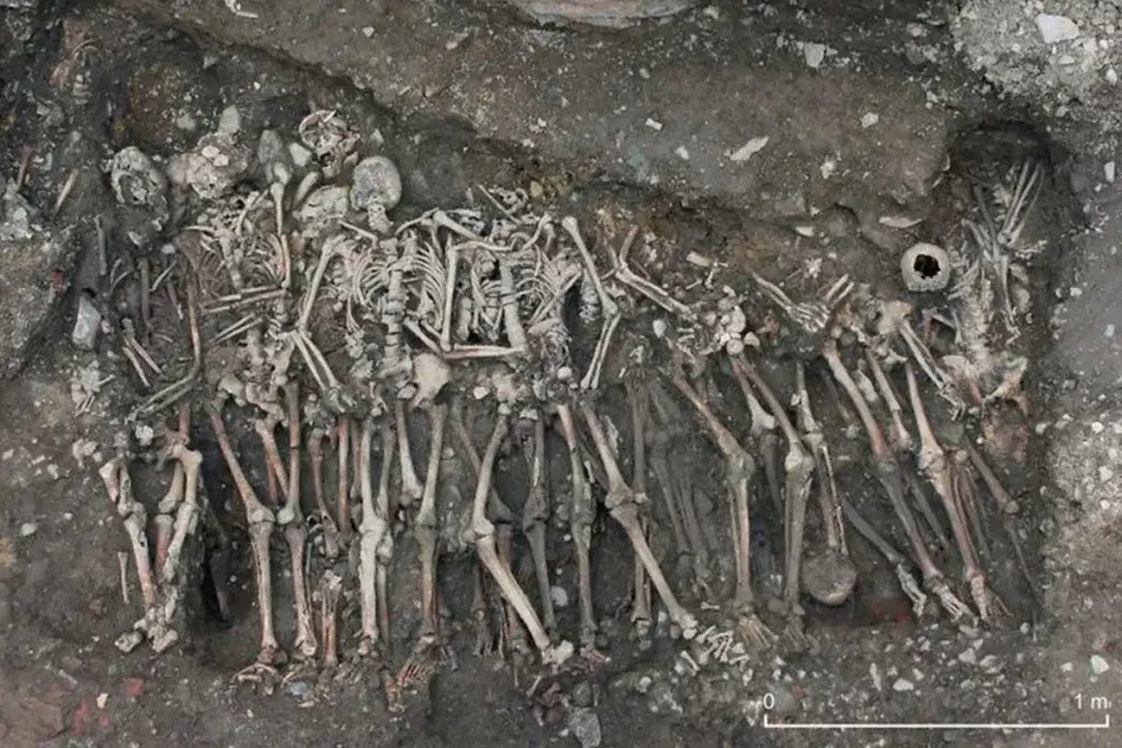 Hur hittade man 317 människoskelett i Gloucester och varifrån kommer de?